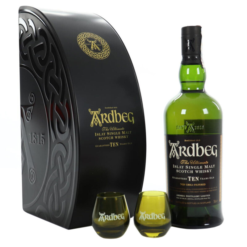 Ardbeg 10 Year Old Single Malt Whisky & Glasses Set - Image 2