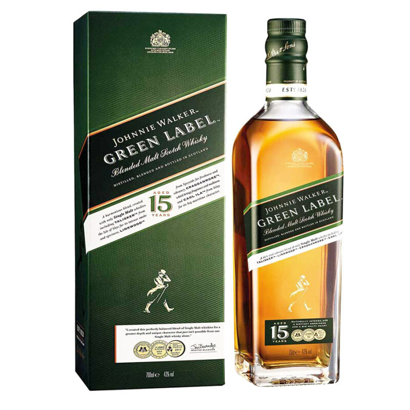 Johnnie Walker Green Label 15 Year Old Blended Scotch Whisky - Image 2