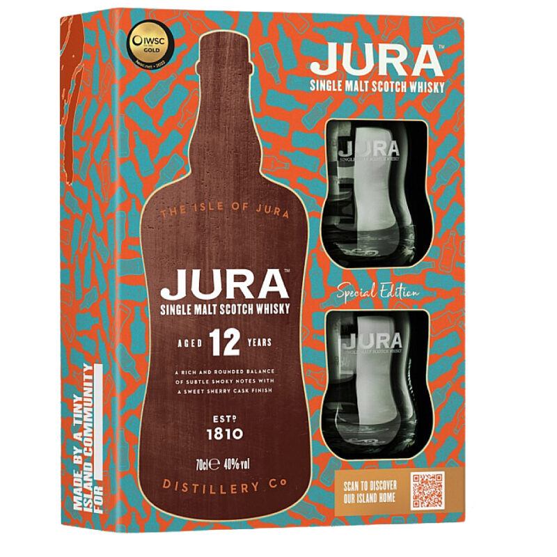 Jura 12 Year Old Single Malt Whisky & Glasses Gift Set - Image 2